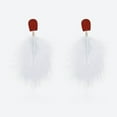 thumbnail image 7 of Fashion Feather Earrings Long Dangle Earrings Jewelry for Lady Women (White), 7 of 7