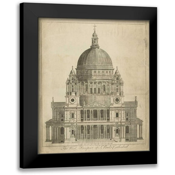 Unknown 12x14 Black Modern Framed Museum Art Print Titled - St. Pauls Cathedral