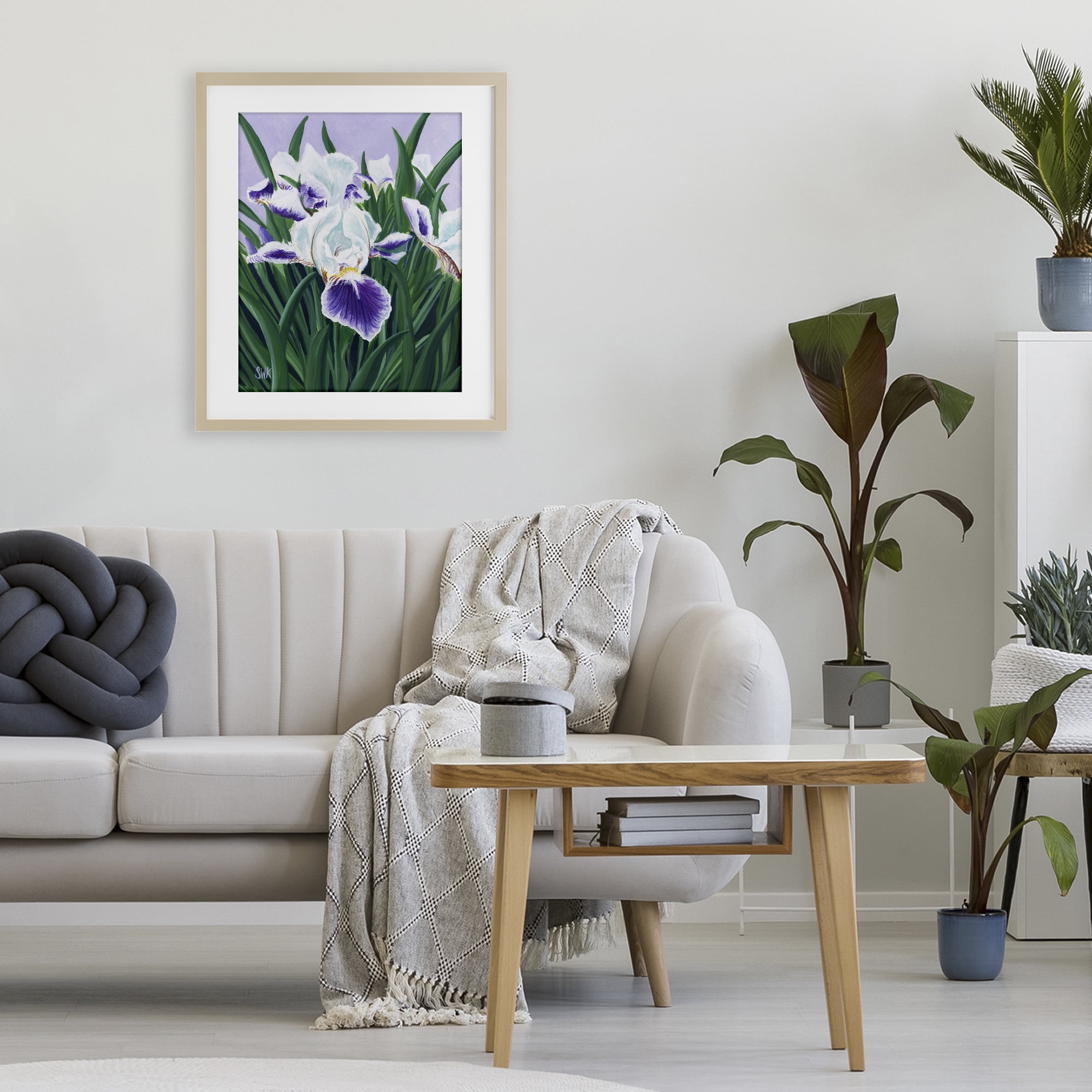 Stupell Industries Purple & White Irises Birch Framed Print Under Glass, design by Sarah Waldron Kimball