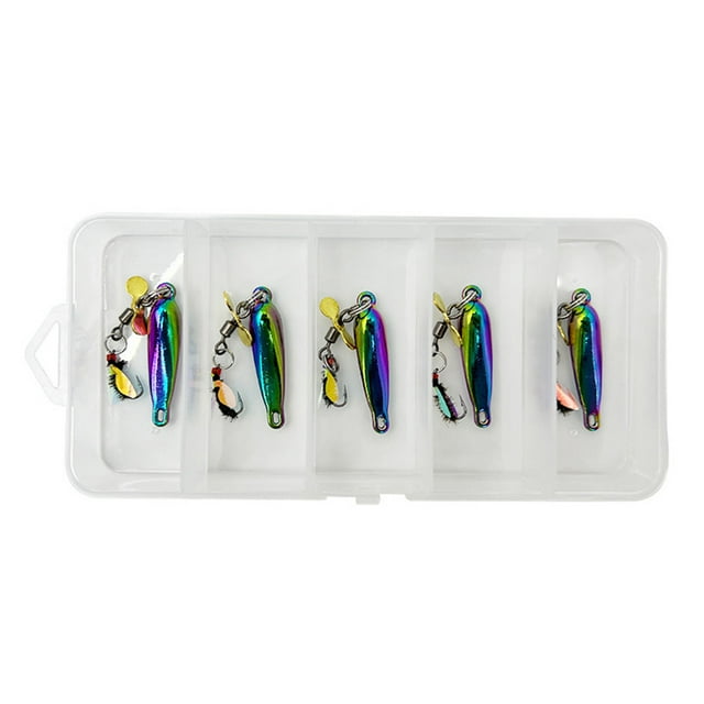 Anzuelos para Moscas 5 Unidades/caja Señuelo Metal Cuchara Giratoria Hélice Lentejuelas Cebo Insectos Gusano Fl (Chroma)