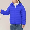 thumbnail image 2 of TFEOQRY Teen Boys Girls Parkas Padded Coats 3-16 Years Children's Fashion Solid Color Lightweight Down Cotton Jacket Long Sleeved Hooded Casual Jacket/Jacket Blue, 2 of 6