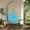 Blue, variant on DECMAY Outdoor Egg Hanging Chair with Stand, Patio Wicker Swing Egg Chair Indoor Swinging Chair Outdoor Hammock Egg Chair