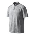 thumbnail image 6 of JTieacloth Men's T-Shirts Casual Button Down Stand Collar Short Sleeved Shirt T Shirt(Gray,S), 6 of 6