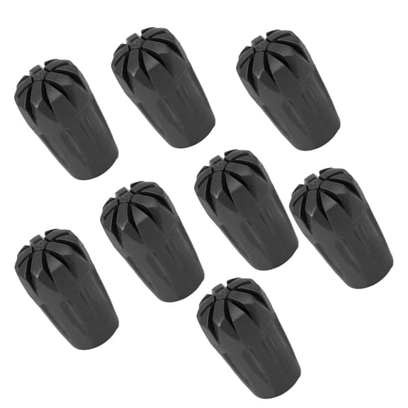 LOLIPPYY 8pcs Walking Cane Rubber Tips Black Rubber End for Walking Pole Adults