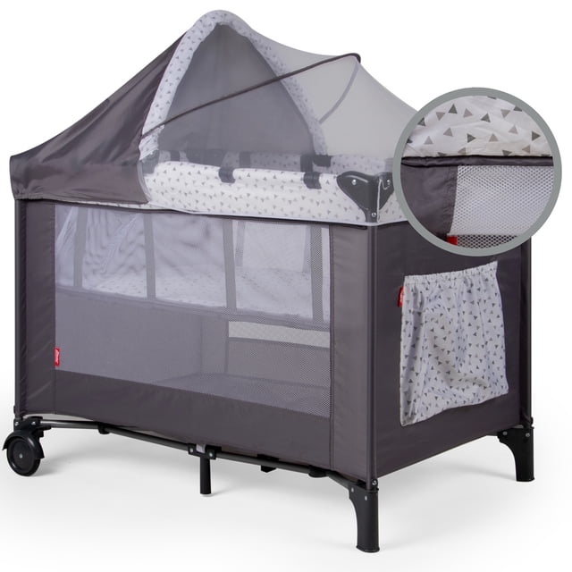 Cuna Corral D´Bebé Love & Care Gris