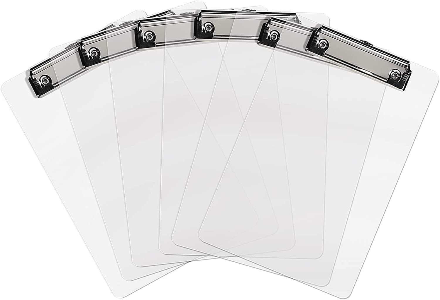 Plastic A5 Clipboard Set of 6, Clear Small Clipboard Standard A5 Size