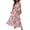 White, variant on Women's Printed Tied Half Sleeve Dress with Front Slit in Lightweight Comfort 100% Polyester Fabric All Day Wear