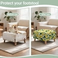 thumbnail image 6 of Xoenoiee Lemon Heart Leaves Print Ottoman Covers Square, Stretch Ottoman Slipcover Washable Footstool Slipcover Pouffe Cover, Furniture Protector for Sofa Storage, L, 6 of 7