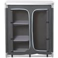 thumbnail image 1 of Aluminum Camping Table, Camping Kitchen Station Cook Cupborad with 3-Shelf, Storage Organiser for BBQ Party Picnic Grey, 1 of 7