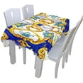 thumbnail image 5 of Coolnut 60"X90" Ornament on Italian Tiles Tablecloth Modern Practical Gift for Home Decoration Spill Proof Cloth Washable for Dinner Picnices, 5 of 6