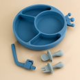 thumbnail image 3 of Baby Feeding Set,silicone Divided Plate With Suction,spoon,fork Set, 3 of 5