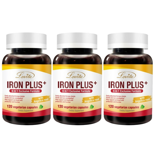 Lovita Iron Plus, Iron Supplement 18 mg (from Ferrous Bisglycinate Chelated Iron) Plus Vitamin C