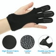 thumbnail image 3 of Uxcell Archery Glove, 3 Finger Leather Guard Protector, Recurve Bow Glove Archery Accessories, Black, Medium, 3 of 5