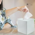 thumbnail image 4 of nu steel Basic Square Luxury Tissue Box Holder, White TG9H-WHITE, 4 of 5