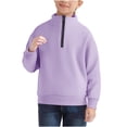 thumbnail image 3 of Cethrio Boys Sweatshirts with Zipper, Loose Fit Casual Stand-up Collar Fashion Long Sleeve Tops Purple Size 10-12, 3 of 8