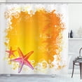 thumbnail image 1 of Ambesonne Starfish Shower Curtain, Exotic Flowers Seastars, 69"Wx70"L, Orange Yellow Pink, 1 of 3