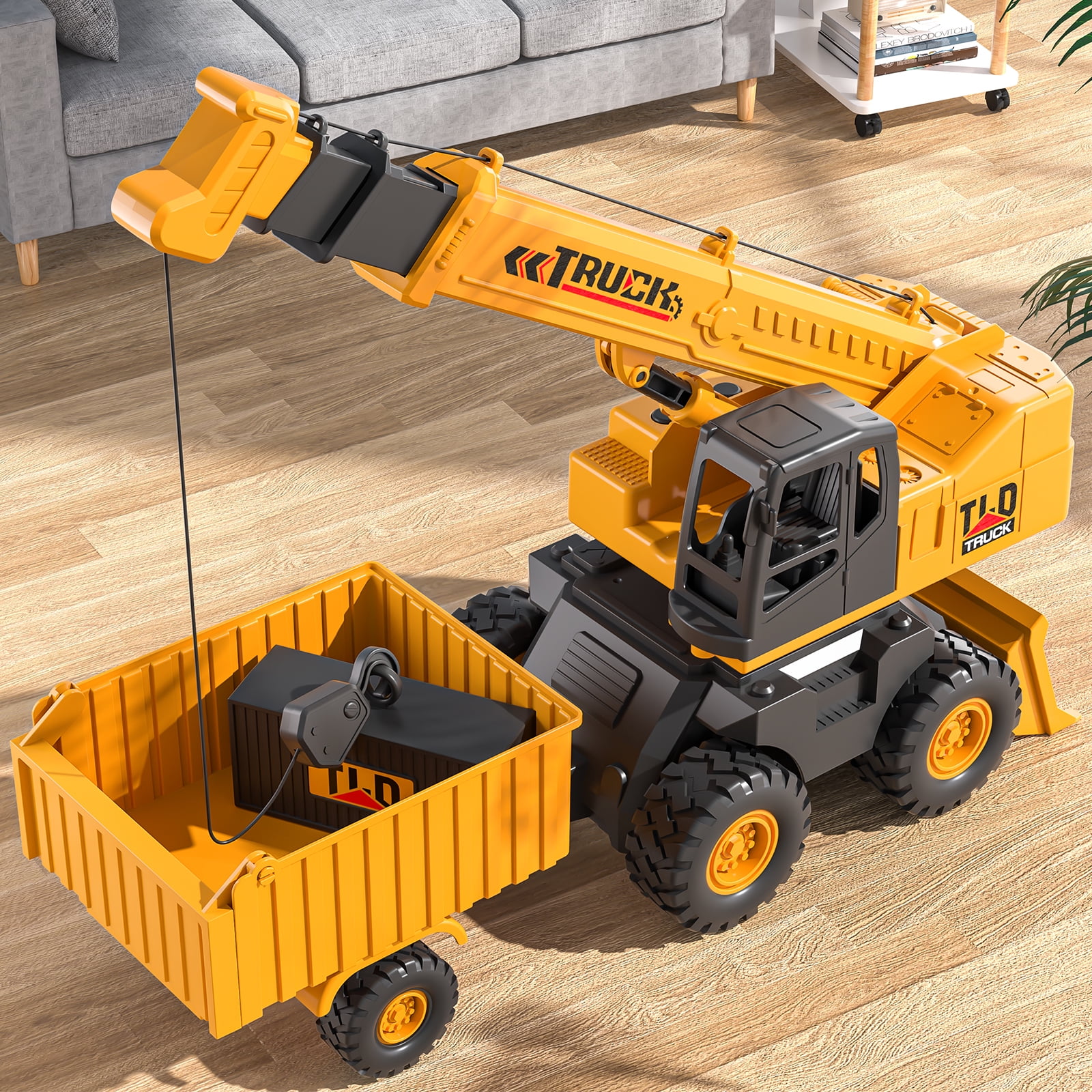 Lucky Doug Construction Car Toys for Kids Ages 3-5-8, 3 in 1 Construction Truck Play Vehicle Set- Crane, Dump truck, Bulldozer