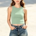 thumbnail image 7 of akafmk Teen Girls Tank Tops Ribbed Knit Crop Tops Slim Crewneck Casual Summer Sleeveless Tops 9-14 Years, 7 of 7