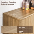 thumbnail image 6 of BELLEZE Sideboard Buffet Cabinet, 63" Storage Cabinet with 4 Doors and Adjustable Shelves, Sideboard Cabinet for Dinning Room, Kitchen & Living Room - Colemen (Camel), 6 of 7