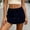 Dark Blue, variant on Womens Jean Skorts Summer Stylish High Waist Pleated Front Curved Hem Denim Mini Skirt Fashion Stretch Comfy A-Line Skirts