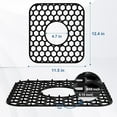 thumbnail image 3 of 2 Pack Silicone Sink Protectors for Kitchen Sink - 12" x 11" Kitchen Sink with Center Drain Accessory, Non-Slip Heat-Resistant Mat for Bottom of Porcelain Stainless Steel, Dishwasher Safe, 3 of 17