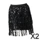 thumbnail image 1 of 2xFalda Con Borlas De Lentejuelas, Estilo Bohemio, Con Flecos Y Lentejuelas, Para Fiestas, Rave, Para Mujer, Talla M, Color Negro, 1 of 10
