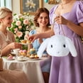 thumbnail image 1 of Bolsa de conejo de peluche de Pascua, bolso cruzado, pequeña mochila, bolso de orejas de conejo grandes, blanco, 1 of 6