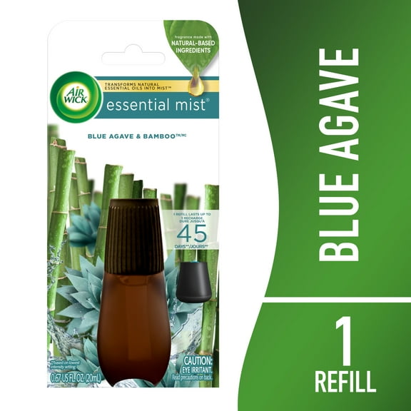 Air Wick Essential Mist Scented Oil Air Freshener Diffuser Refill, Blue Agave and Bamboo, 1 Count