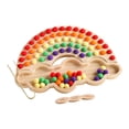thumbnail image 4 of Color Sorting Stacking Toys Educational Montessori Wooden Rainbow Beads for Game 29cmx20cm A, 4 of 8