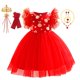 thumbnail image 1 of Vestidos de fiesta de boda para niños niñas tutú tul princesa vestido volantes conejo bordado elegante niños cumpleaños noche vestido 5T (etiqueta 120) Gao Jinjia LED, 1 of 2