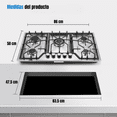 thumbnail image 3 of Parrilla de Gas Arol Empotrable 5 Quemadores Acero Inoxidable 86 cm P-IN5Q86B, 3 of 6