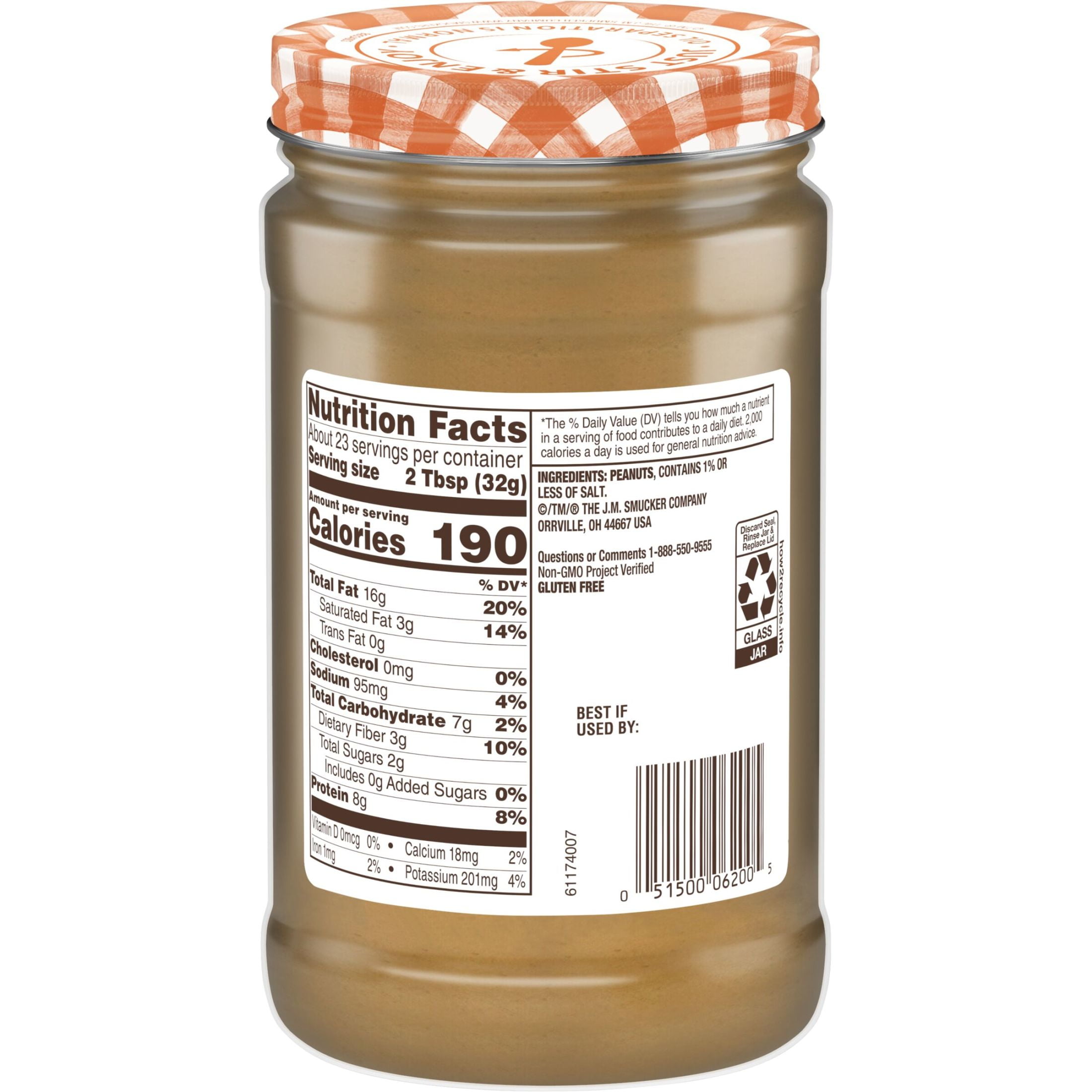 (6 pack) Smucker’s Natural Chunky Peanut Butter, 26 oz Jar