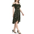 thumbnail image 5 of MODA NOVA Junior's Spaghatti Straps Ruffled Asymmetrical Midi Dress, 5 of 7