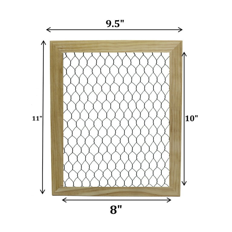 2 Pack - Unfinished Wood Chicken Wire Frame - Ready to Decorate, Add  Photos, Collages, Jewelry and More - Measures 9.5 x 11.5 (Inside 8x10)  