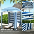 thumbnail image 4 of Outsunny 5.9' x 5.9' Cabana Umbrella, Outdoor Beach Umbrella with Walls, Sandbags, Carry Bag, Blue & White, 4 of 9