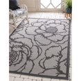thumbnail image 2 of Unique Loom Botanical Collection Floral Border Transitional Indoor and Outdoor Flatweave Area Rug, 5' 3" x 8', Gray/Light Gray, 2 of 2