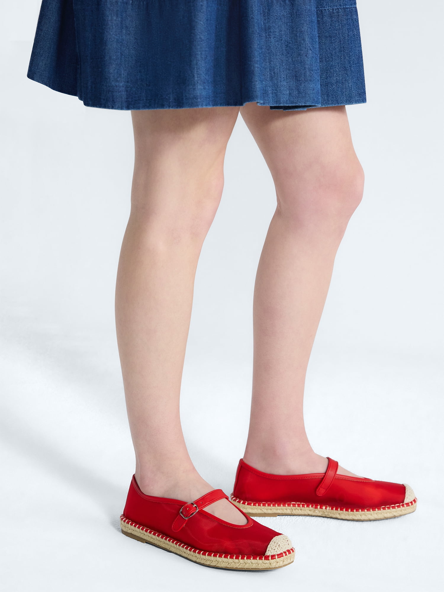 Free Assembly Women's Mesh Mary Jane Espadrilles
