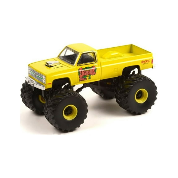 1987 Chevy Silverado Monster Truck, Mad Crusher - Greenlight 49100C- 1/64 scale Diecast Car