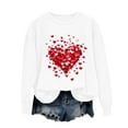 thumbnail image 5 of Sweaters For Women Valentine's Day Oversized Love Heart Tee Shirt Long Sleeve Pullover Tops Heart Graphic Print For Anniversary Dating And School 3Xl Womens Sweaters, 5 of 5