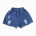 thumbnail image 4 of KPOPLK Toddler Girls Clothes, Girls Jean Shorts, Girls Denim Shorts Wearing Trendy Shorts Thin and Versatile Shorts,Blue,Size 4-5 Years, 4 of 4