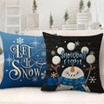thumbnail image 5 of Winter Snowflake Decorative Throw Pillow Covers 18x18 Set of 4, Let It Snow Christmas Pine Tree Black Outdoor Pillowcase, Get Cozy Seasonal Holiday Farmhouse Cushion Case Home Decor, 5 of 6
