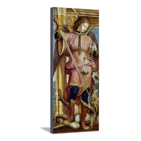 St Michael the Archangel Fighting a Dragon with a Sword, C1484-1526 Stretched Canvas Print Wall Art By Bernardino