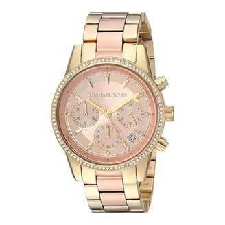 Michael Kors MK6992 Lennox Pave Glitz Pink Crystal Rose Gold Watch