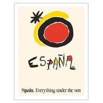 Spain (Espana) - Everything Under the Sun - Vintage Travel Poster by Joan Miro c.1983 - Fine Art Matte Paper Print (Unframed) 20x26in