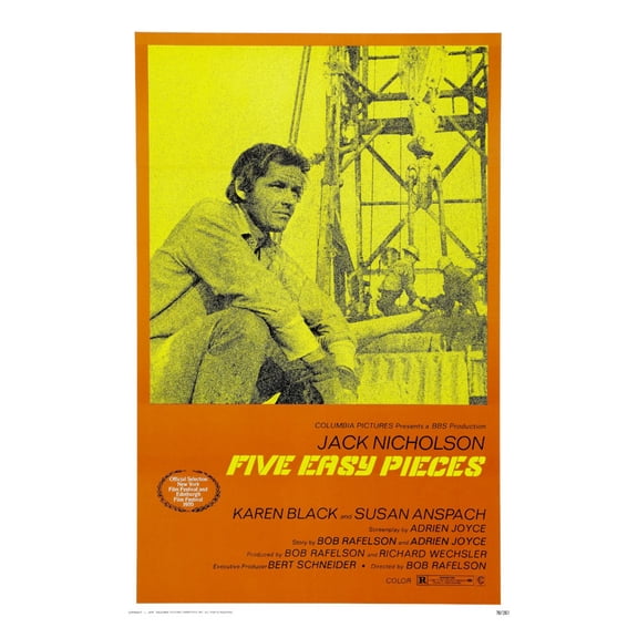 Poster Time Five Easy Pieces Movie Poster 11inx17in Mini Poster 11x17 poster Color Category: Multi, Unframed, Ages: Adults