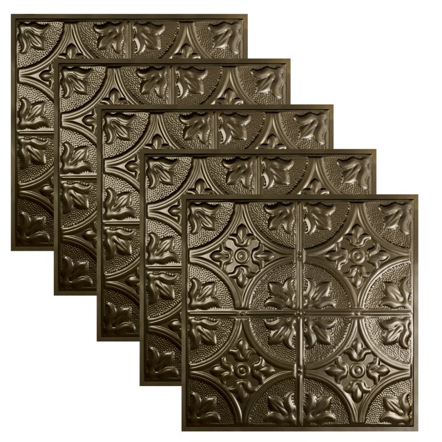 Great Lakes Tin Jamestown Argento 2ft x 2ft Lay In Ceiling Tiles (5 Pack)