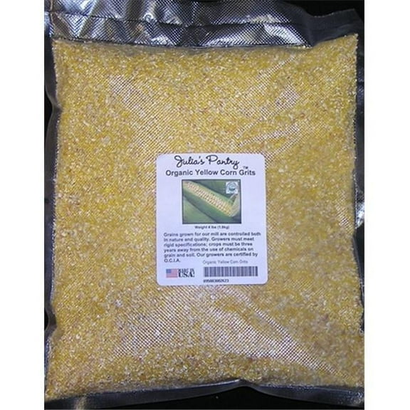 Julias Pantry  Organic Whole Grain Yellow Grits Steel Cut 5lb, Pack of 1