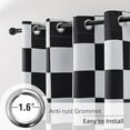 thumbnail image 3 of 100% Blackout Curtains – Black And White Checkered Race Flag Pattern, Thermal Insulated, Nosie Reducing For Bedroom, Living Room, Race Car Drapes 53"W x 84"L (Pack of 2), 3 of 6