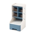 thumbnail image 2 of LOVIVER Rangement de Bureau Porte-Crayon Compartiment Amovible Conteneur de Bureau Bleu, 2 of 8