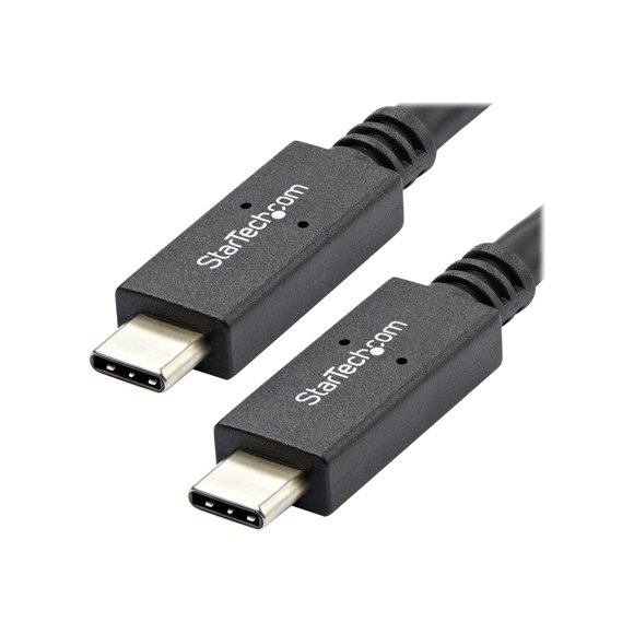 StarTech.com USB C Cable - 3 ft / 1m - with Power Delivery (USB PD) - Power Pass Through Charging - USB to USB Cord (USB31C5C1M) - USB cable - 24 pin USB-C (M) to 24 pin USB-C (M) - USB 3.1 - 5 A - 3.3 ft - black - for P/N: CDP2HVGUASPD, DKT30CHPD3, DKT30CHVSDPD, DKT31CMDPHPD, HB31C2A2CME, SV221HUC4K